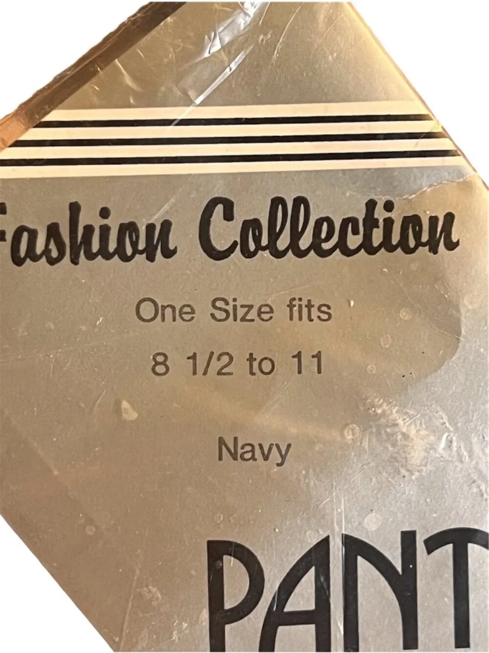 Fashion Collection Navy Pantyhose Style 7272 Fits 8 1/2 To 11 USA VTG